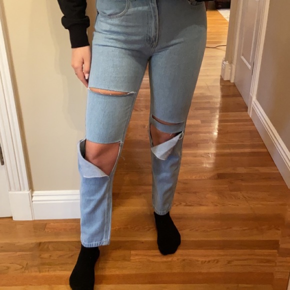 Jeans with Rips High Waisted